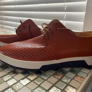 Elegant Tan Perforated Derby Shoes